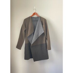 Vince Wool Blend Waterfall Colorblock Midi Cardigan size S